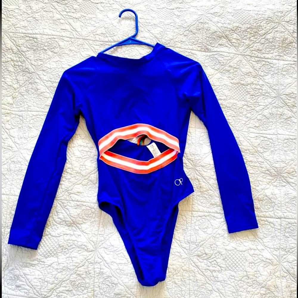 Ocean Pacific (OP) long sleeved swimsuit cobalt blue